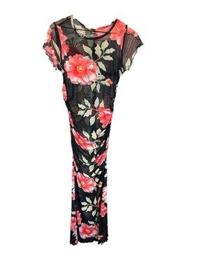 No Comment Sheer Floral Mesh Dress Size XL NWT